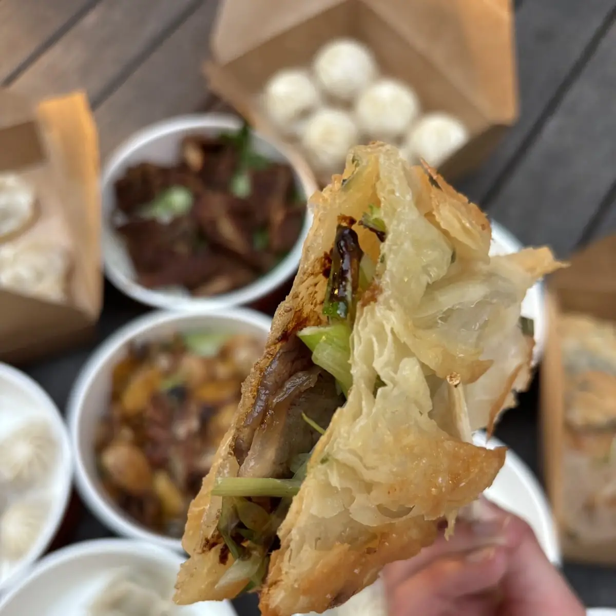 scallion pancake w beef 牛肉葱油饼